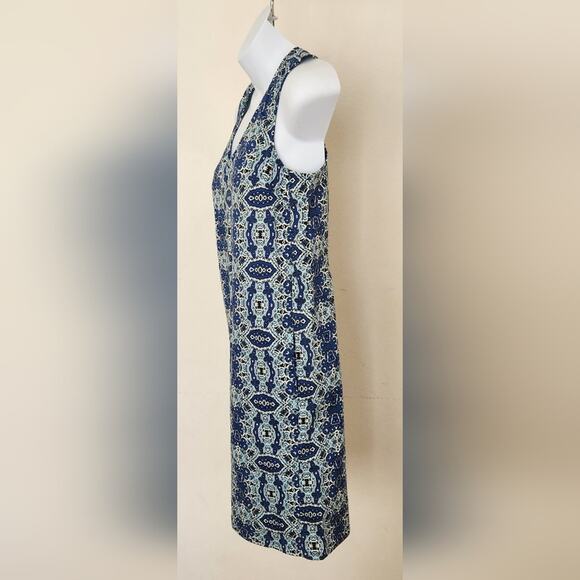 JOE FRESH Blue Geometric Print Sleeveless Shift Summer Mini Dress Size XS - Picture 3 of 10